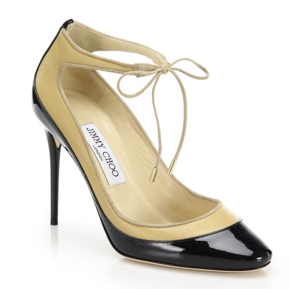 Jimmy Choo Tyler Patent Leather Ankle-Tie Pumps